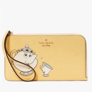 Kate Spade X Disney Beauty and the Beast Medium L-Zip Wristlet Wallet